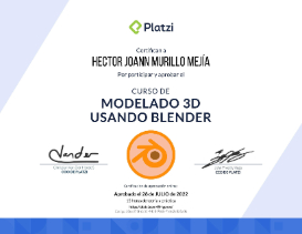 certificado de Diseño 3D en Blender