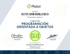 certificado de Programación Orientada a Objetos